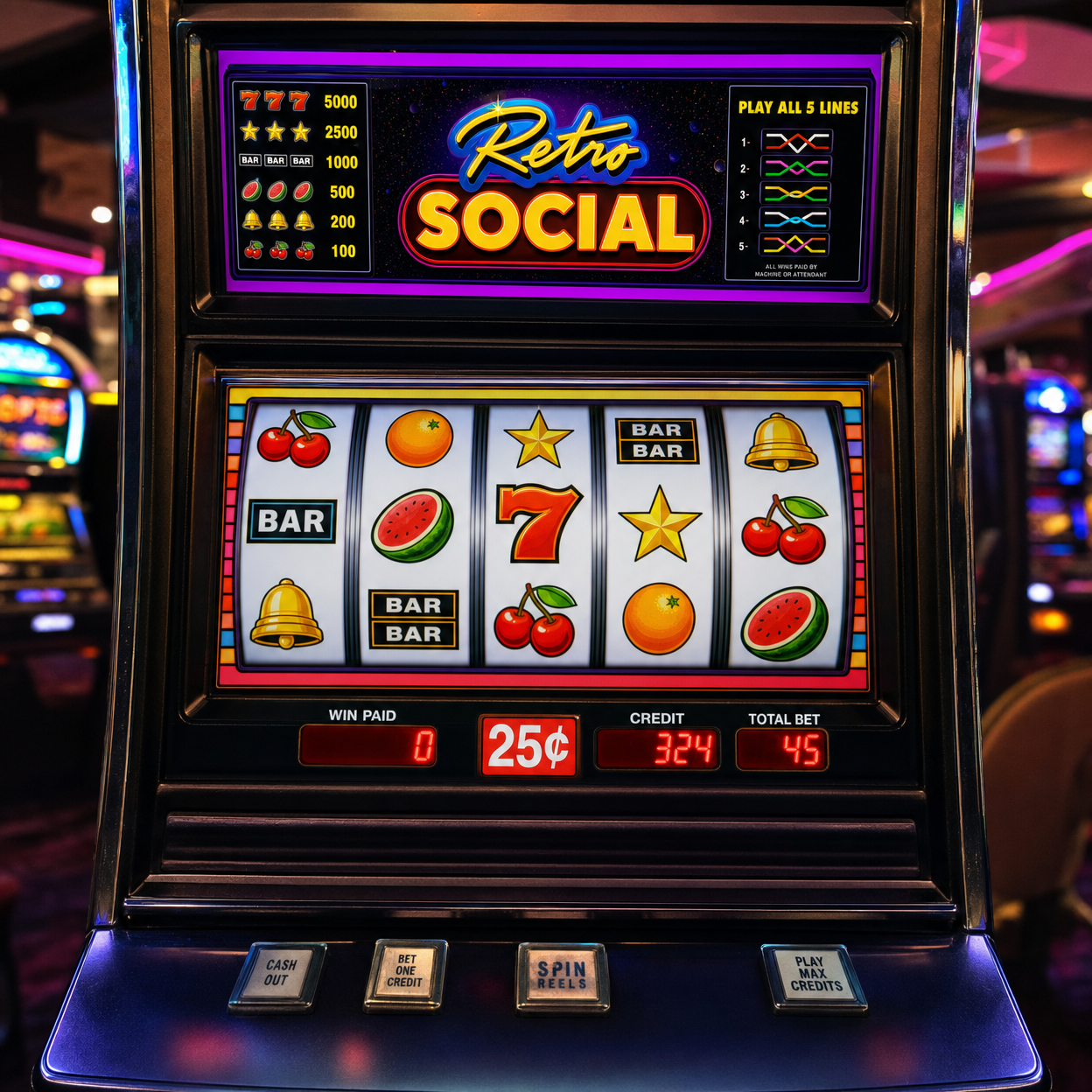 Social slot machine